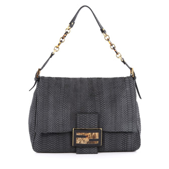 Fendi Forever Big Mama Handbag Python Gray