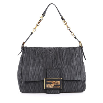 Fendi Forever Big Mama Handbag Python Gray