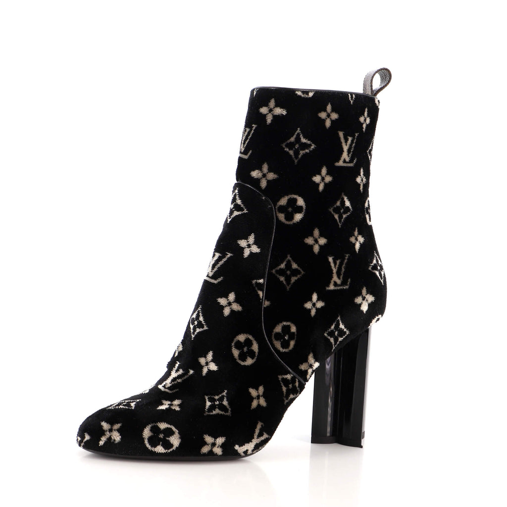 Louis Vuitton Silhouette Monogram ankle boot Black Leather ref