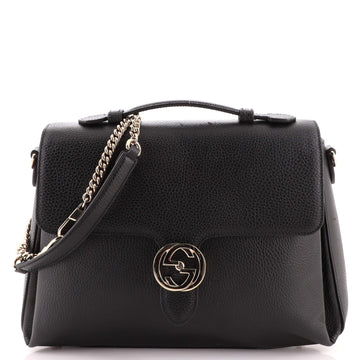 Gucci Interlocking Top Handle Bag (Outlet) Leather Medium