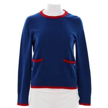 Chanel Women's Bicolor Crewneck Sweater Cashmere