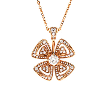 Bvlgari Fiorever Pendant Necklace 18K Rose Gold and Diamonds