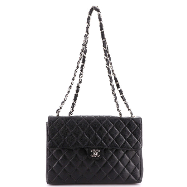 CHANEL, Bags, Ombre Quilted Caviar Jumbo Single Flap Bag