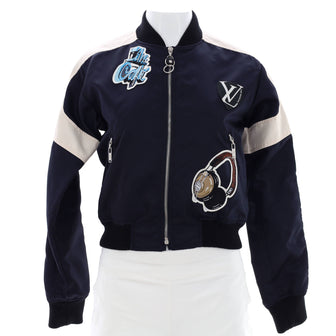 Louis Vuitton Women's Bomber Jacket Polyamide with Embroidered Patches