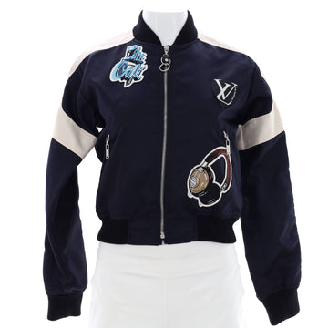Louis Vuitton Women's Bomber Jacket Polyamide with Embroidered Patches