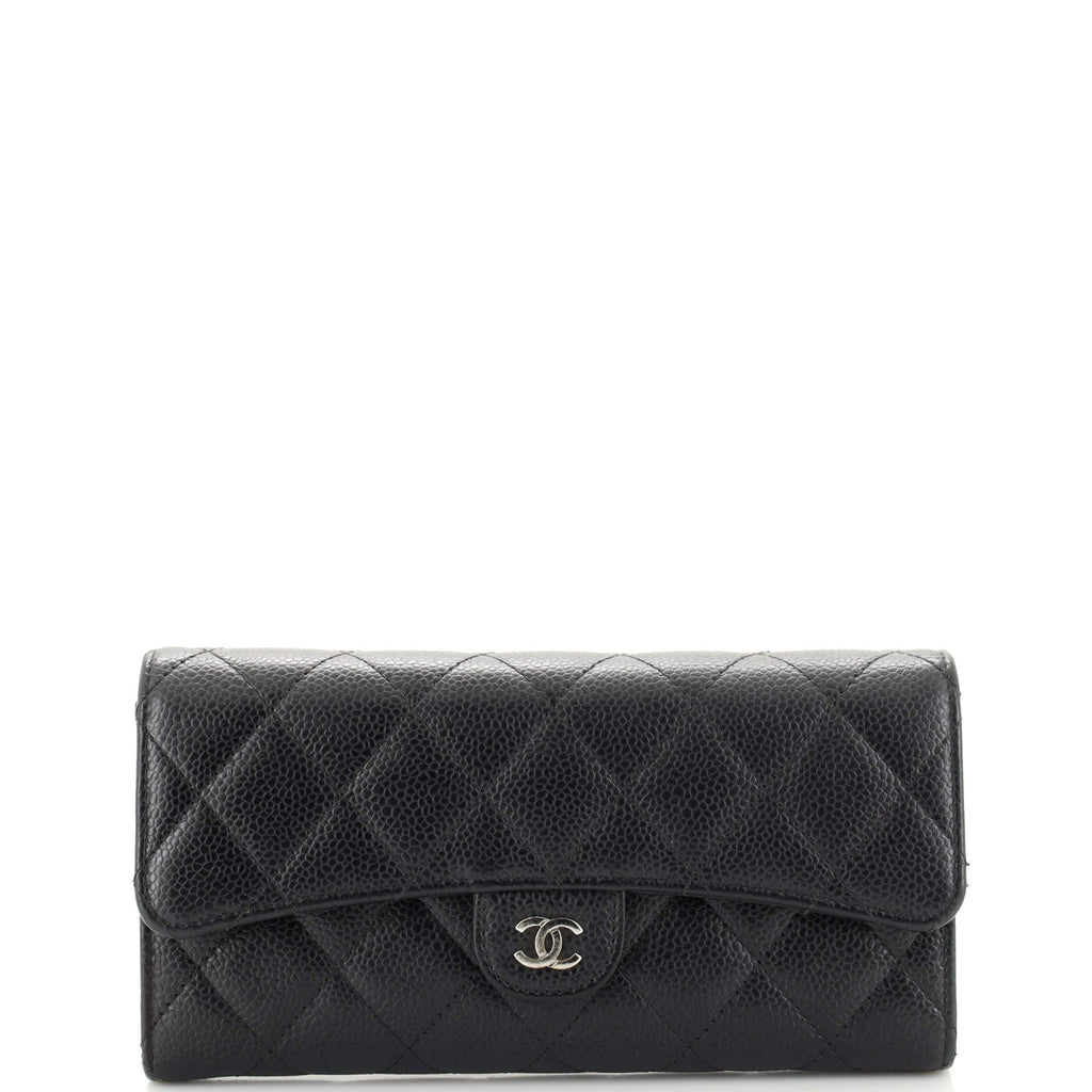 CHANEL Caviar Quilted Small Flap Wallet Black 1262938