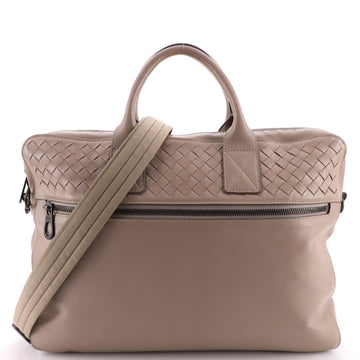 Bottega Veneta Convertible Front Zip Briefcase Intrecciato Nappa