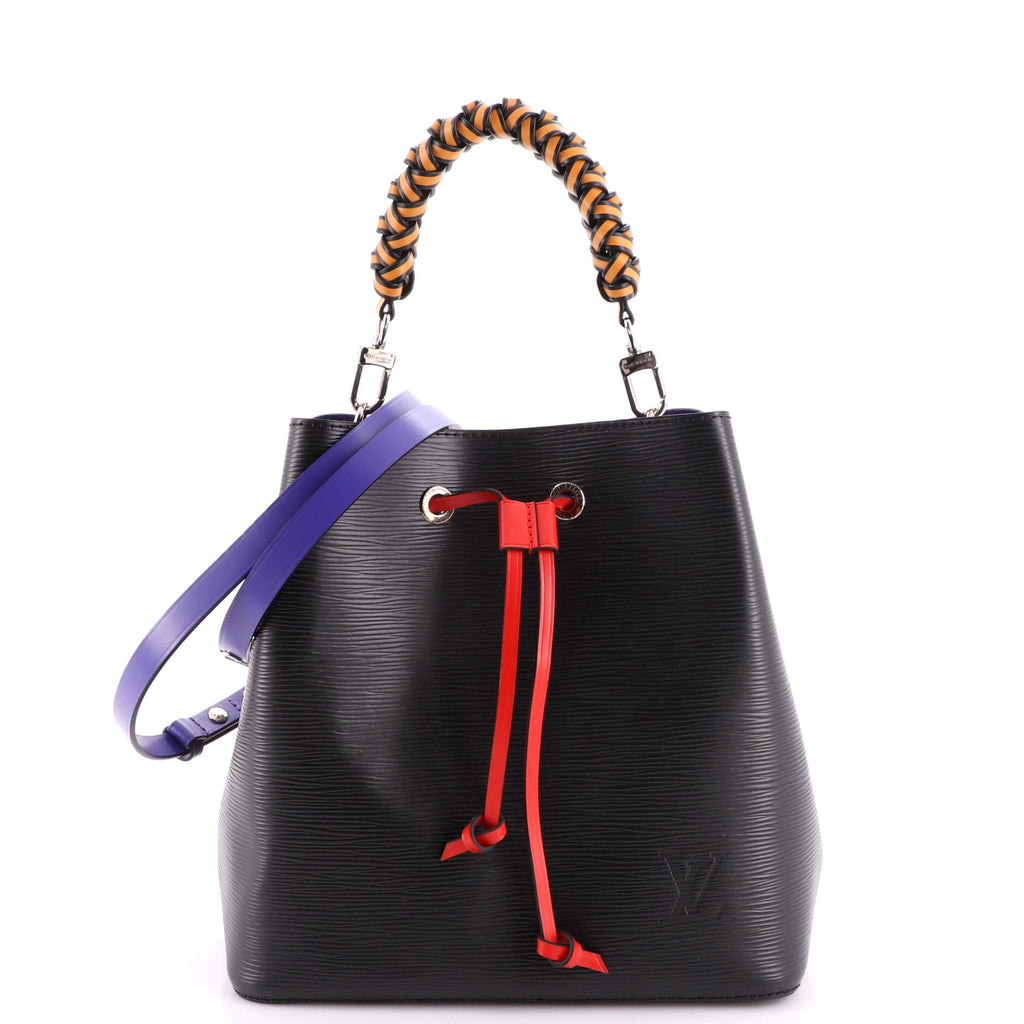 Louis Vuitton Braided Handle NeoNoe Handbag Epi Leather MM Black