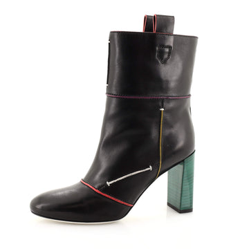 Fendi Women's Colorful Lines Heeled Boots Leather