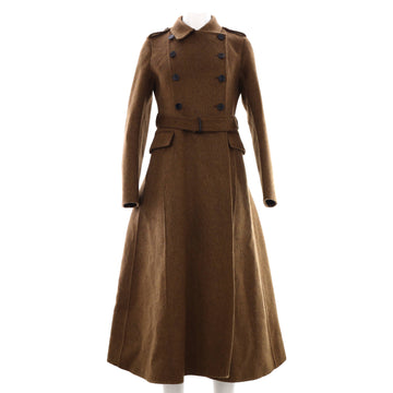 Women's Double Breasted Belted Long Coat Wool Blend