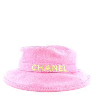 Chanel Logo Letters Bucket Hat Embroidered Denim