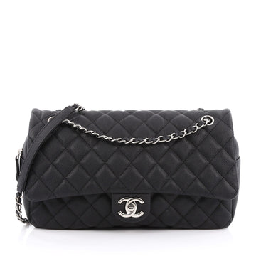 Chanel Easy Flap Bag Quilted Caviar Jumbo Black 1953401