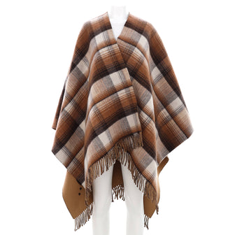 Gucci Women's Reversible Cape Poncho Plaid Wool