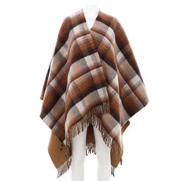 Gucci Women's Reversible Cape Poncho Plaid Wool