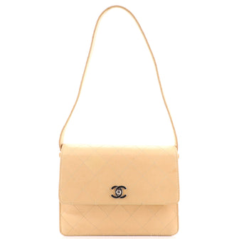 Chanel Vintage CC Square Flap Shoulder Bag Quilted Lambskin Medium