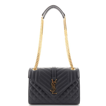 Saint Laurent Classic Monogram Envelope Satchel Mixed Matelasse Leather Medium