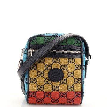 Gucci Interlocking G Patch Zip Messenger Bag Multicolor GG Canvas Mini