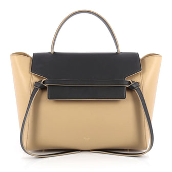 Celine Bicolor Belt Bag Leather Mini Black