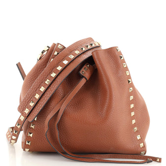 Valentino Garavani Rockstud Bucket Crossbody Bag Leather Small