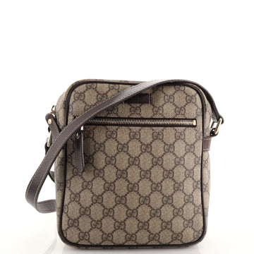 Gucci Front Zip Messenger GG Coated Canvas Small