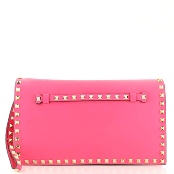 Valentino Garavani Rockstud Flap Clutch Leather