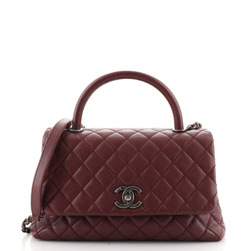 Chanel Coco Top Handle Bag Quilted Caviar Small