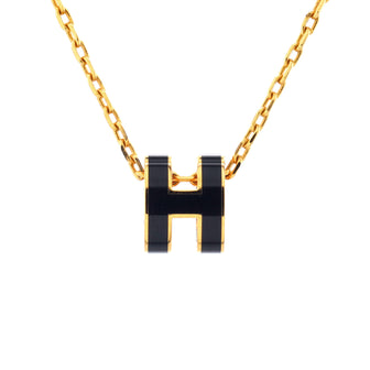 Hermes Pop H Pendant Chain Necklace Metal and Enamel Mini