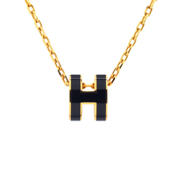 Hermes Pop H Pendant Chain Necklace Metal and Enamel Mini