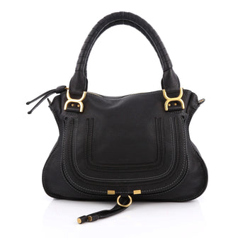 Chloe Marcie Satchel Leather Medium Black