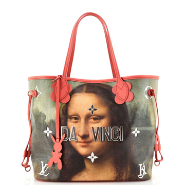 Louis Vuitton Neverfull NM Tote Limited Edition Jeff Koons Da Vinci Print Canvas MM