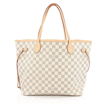 Louis Vuitton Neverfull NM Tote Damier MM White