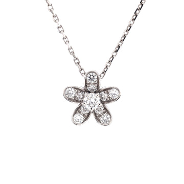 Van Cleef & Arpels Socrate 1 Flower Pendant Necklace 18K White Gold and Diamonds