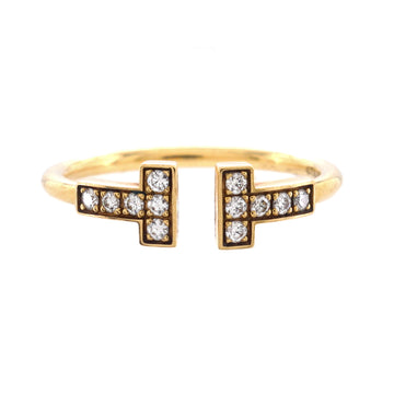 Tiffany & Co. T Wire Ring 18K Yellow Gold with Diamonds