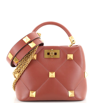 Valentino Garavani Roman Stud Top Handle Bag Quilted Leather Small