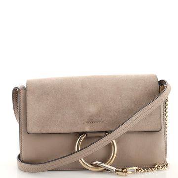 Chloe Faye Shoulder Bag Leather and Suede Small