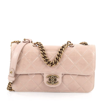 Chanel Perfect Edge Flap Bag Quilted Glazed Calfskin Small Pink