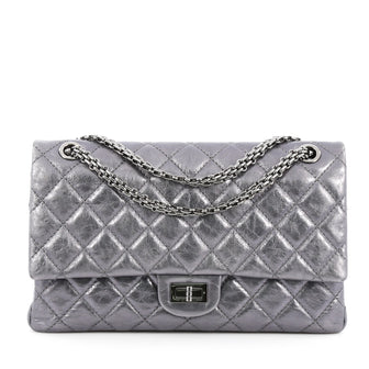 Chanel Reissue 2.55 Handbag Quilted Metallic Calfskin 226 Gray