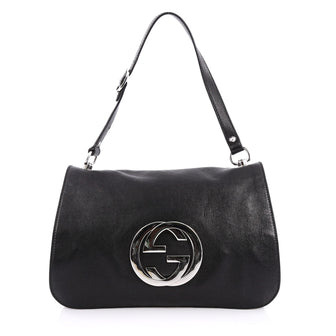 Gucci Blondie Flap Shoulder bag Leather Medium Black 1958202