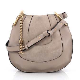 Chloe Hayley Hobo Leather and Suede Small Neutral 1958501