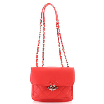 Chanel CC Box Flap Bag Quilted Calfskin Mini