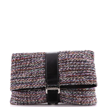 Chanel Grip Clutch Quilted Tweed