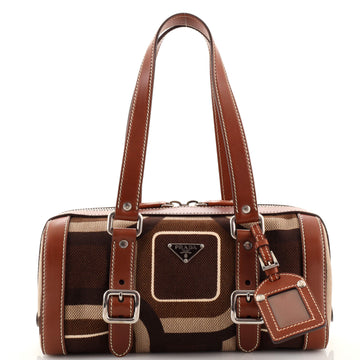 Prada Boston Bag Printed Canvas with Leather