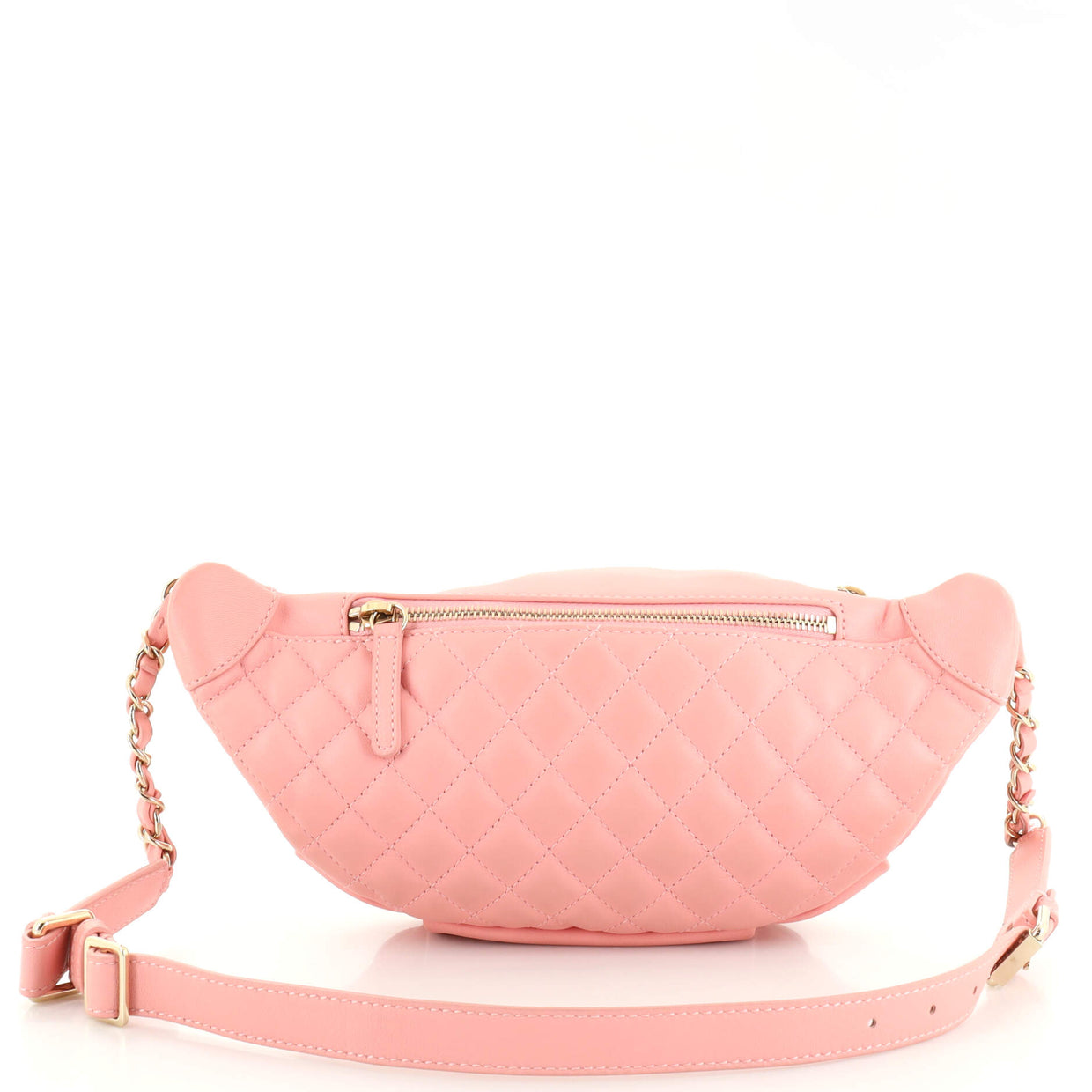 Chanel Bi Classic Waist Bag Quilted Lambskin Pink 19595113