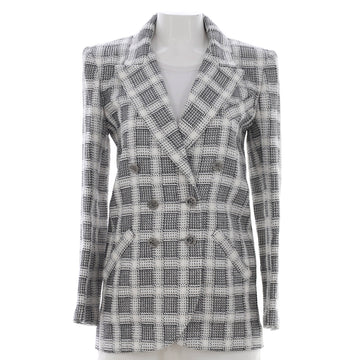 Chanel Women's CC Double Breasted Crystal Button Blazer Tweed