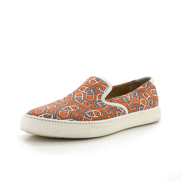 Hermes Men's Kick Sneakers Printed Canvas