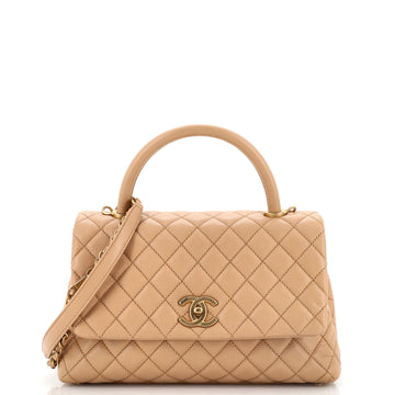 Chanel Coco Top Handle Bag Quilted Caviar Small