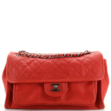 Chanel French Riviera Flap Bag Quilted Calfskin Large