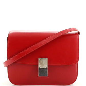 Celine Classic Box Mini Women's Leather Shoulder Bag Red