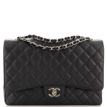 Chanel Classic Double Flap Bag Quilted Caviar Jumbo