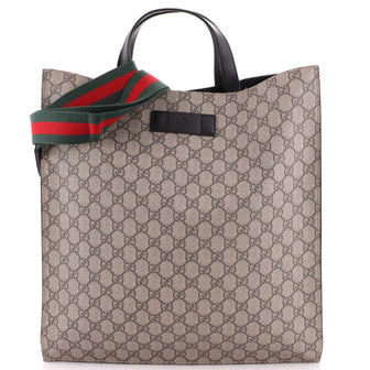 Gucci Convertible Soft Open Tote GG Coated Canvas Tall
